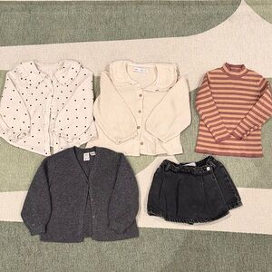Zara kids 3-4T shirts cardigan skirt top